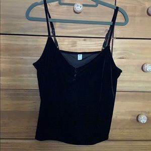 Black velvet tank top